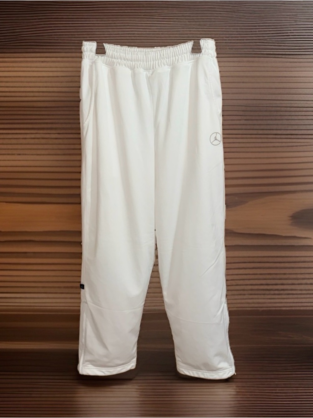 Jordan Men's White Dri Fit Jogger Pants with Subtle Logo-L-EC